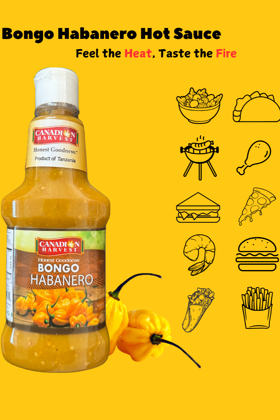 Bongo Habanero Hot Sauce by Canadian Harvest